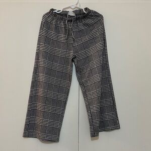 NWOT Zara Kids Plaid Pull On Pants Wide Leg size 6